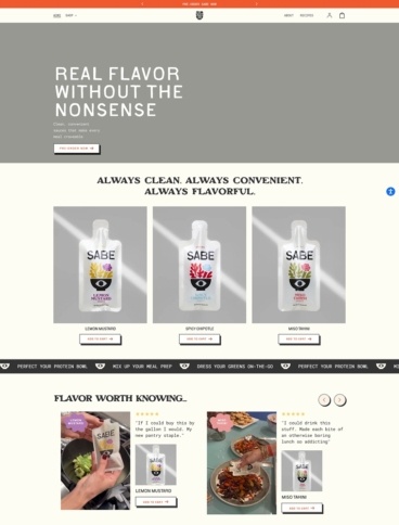 eCommerce website: SABE Sauce
