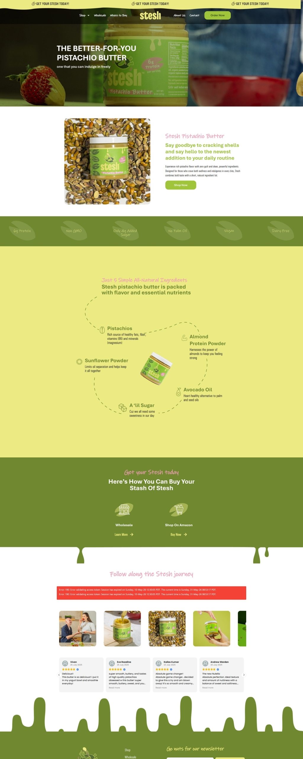 eCommerce website: Stesh Butter