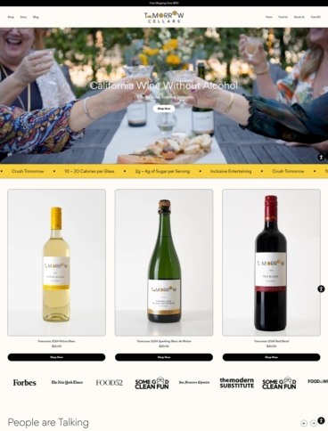 eCommerce website: Tomorrow Cellars