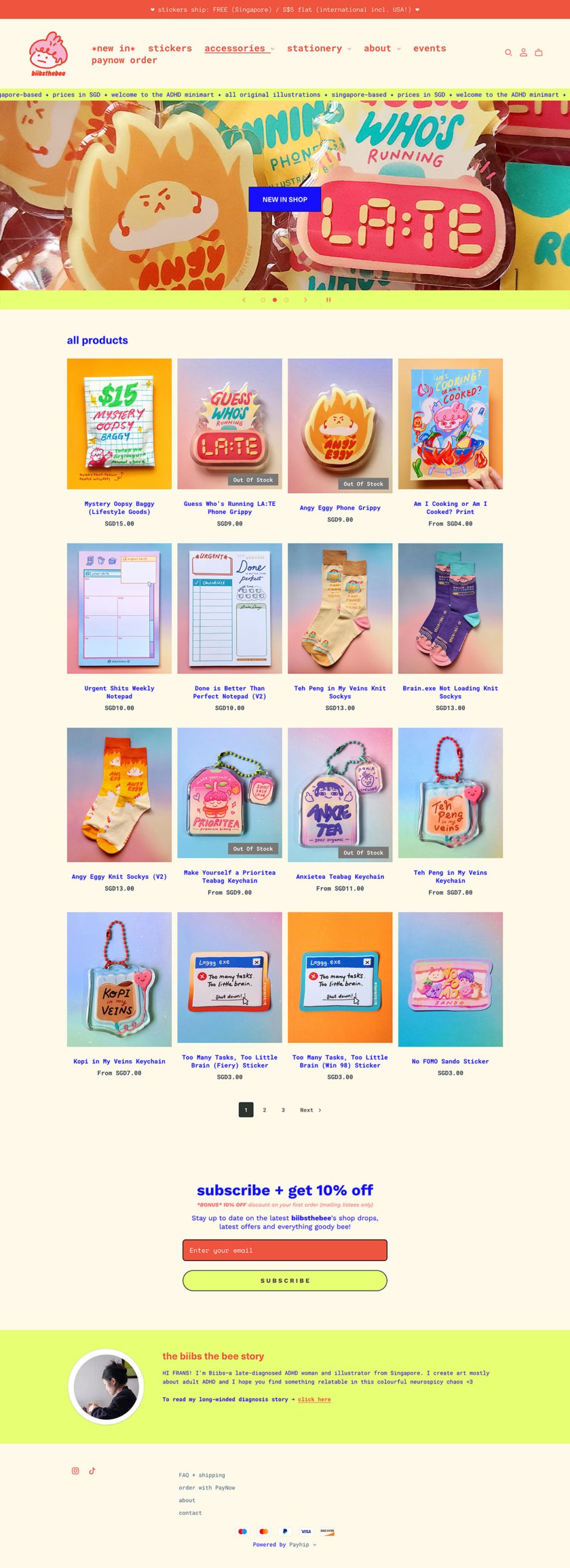 eCommerce website: Biibs the Bee