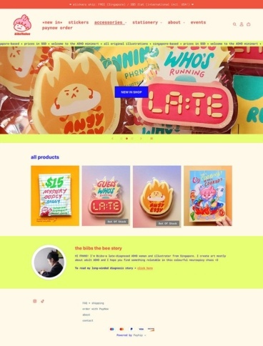 eCommerce website: Biibs the Bee