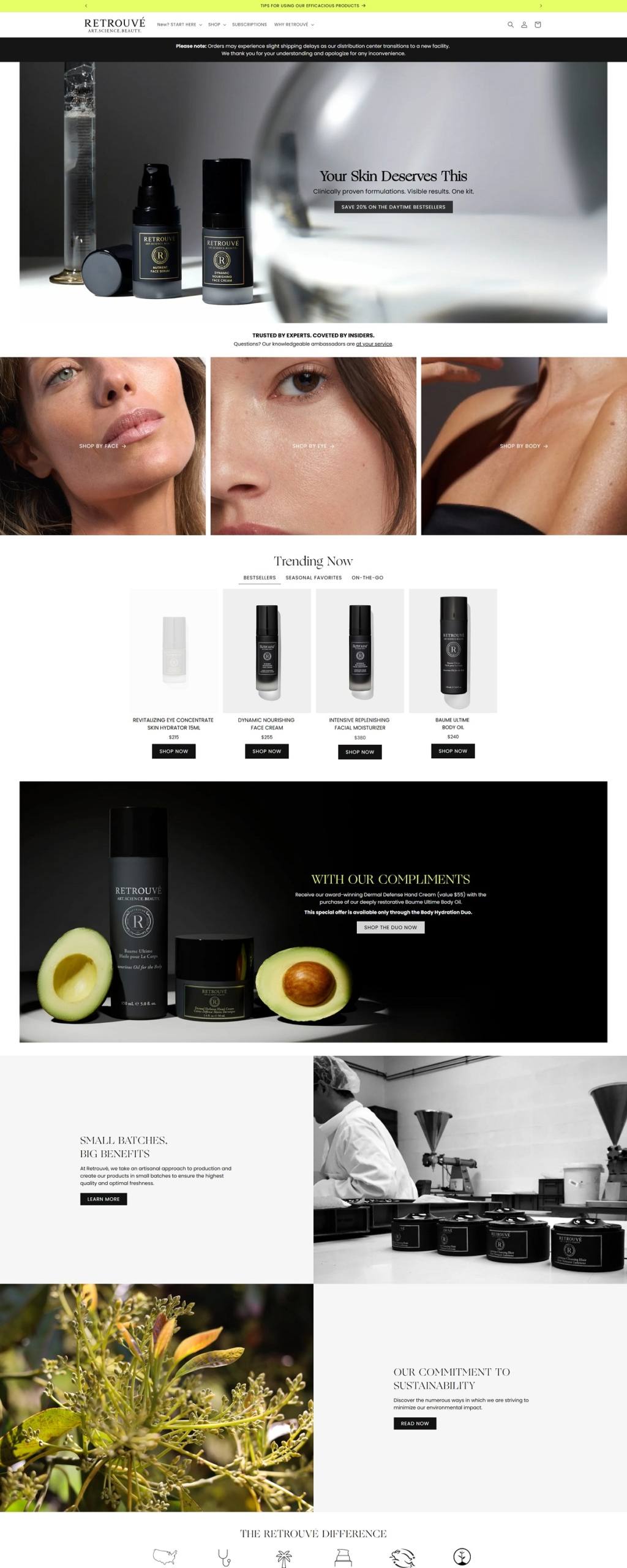 eCommerce website: Retrouvé