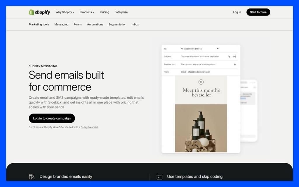 shopify messaging (formerly shopify email)
