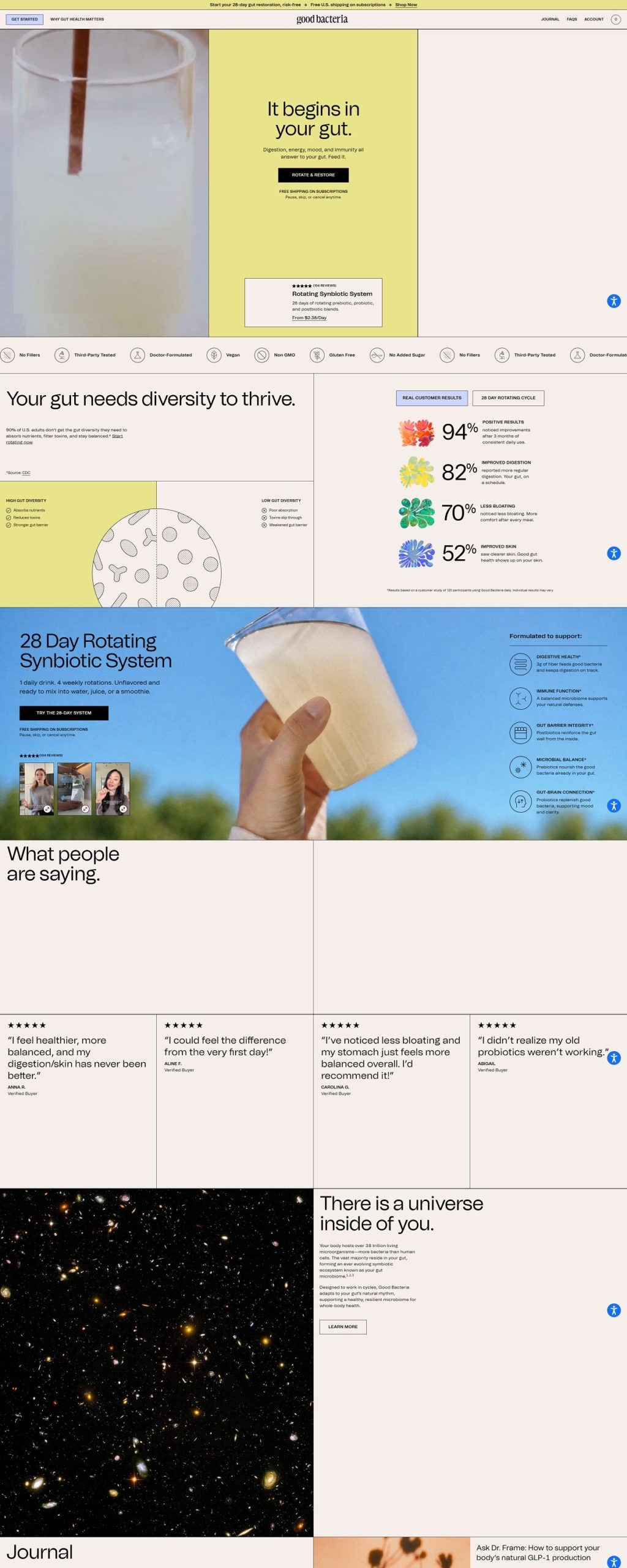 eCommerce website: Good Bacteria