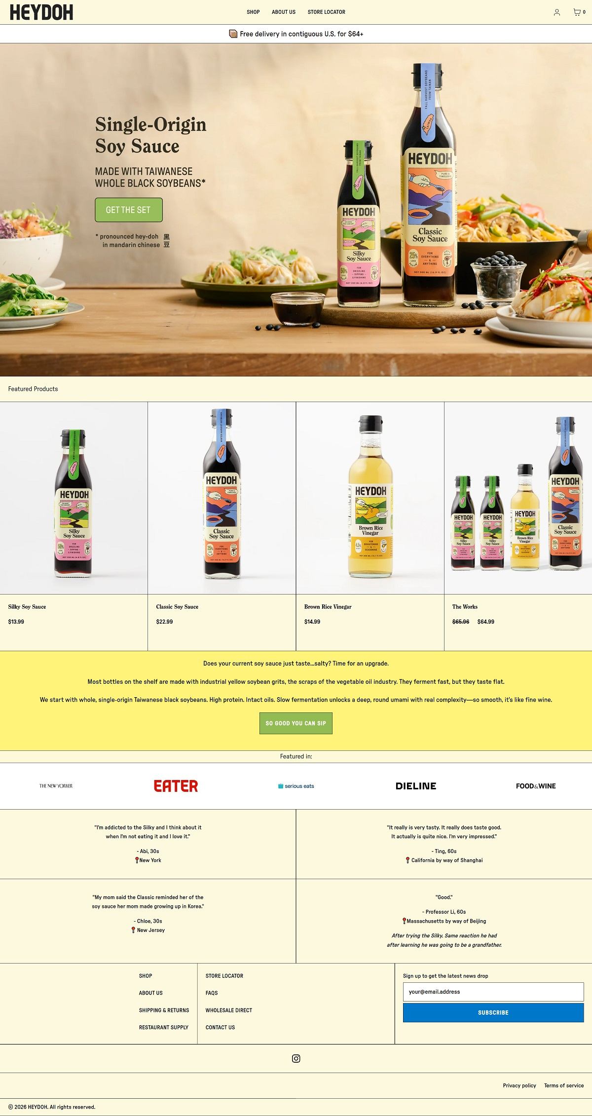 eCommerce website: HEYDOH