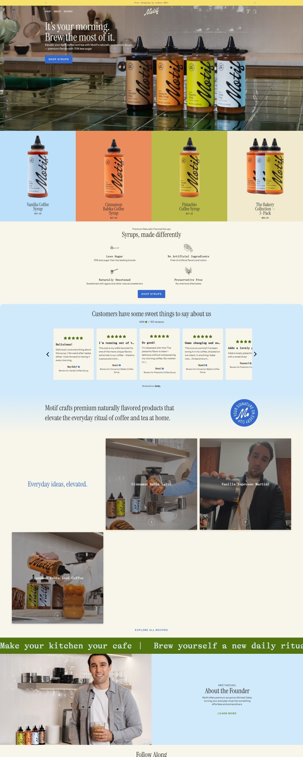 eCommerce website: Motif