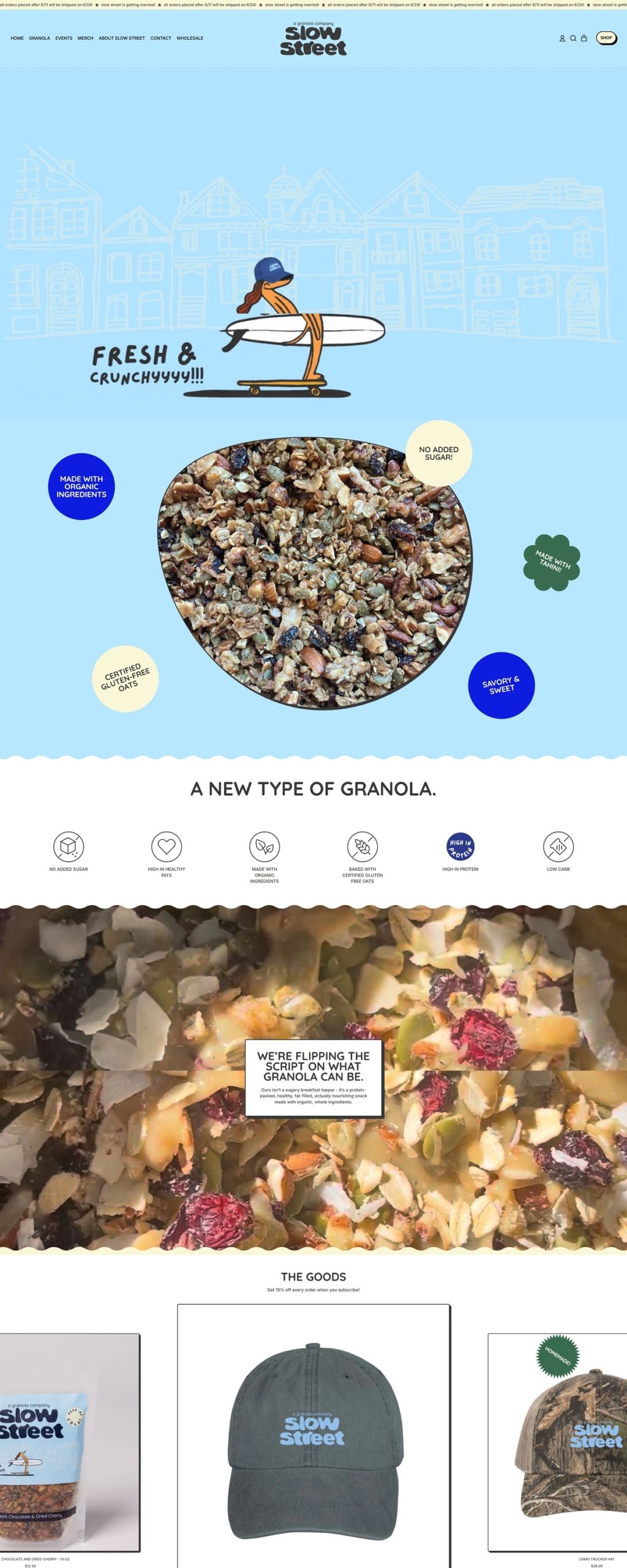 eCommerce website: Slow Street Granola