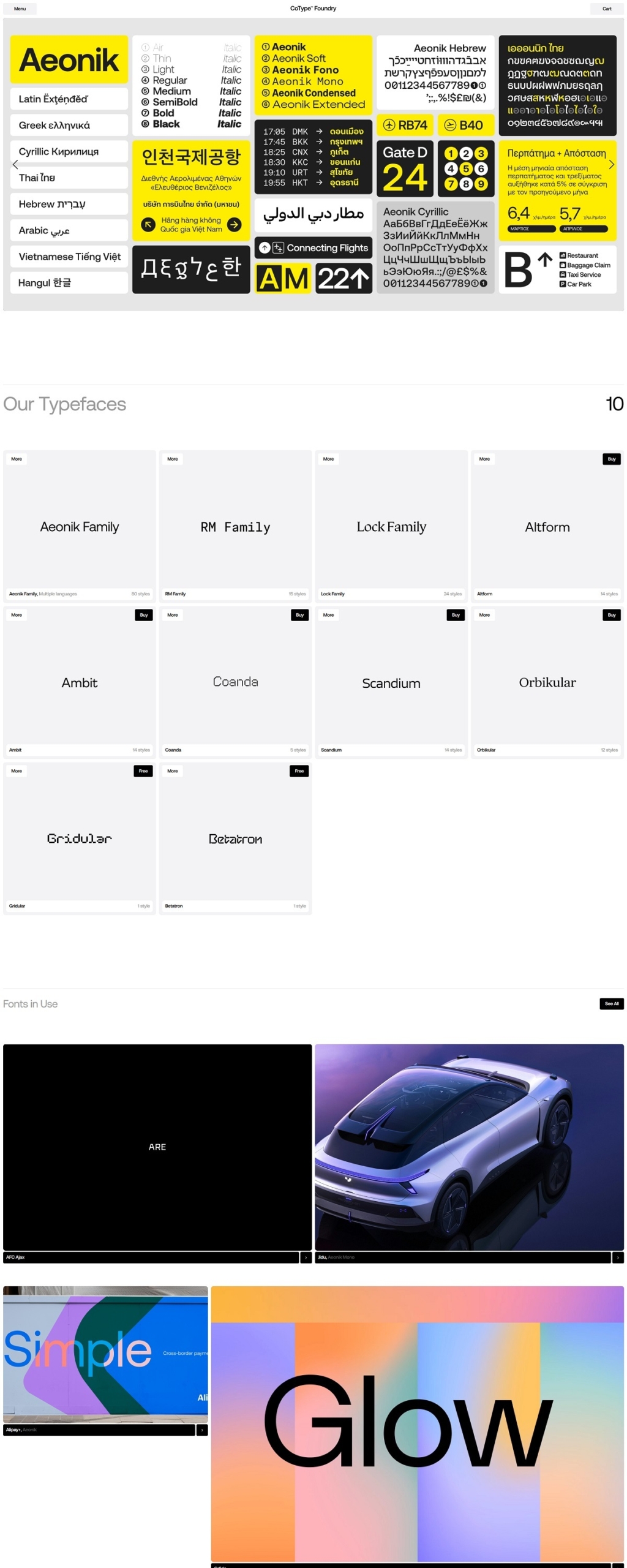eCommerce website: CoType Foundry