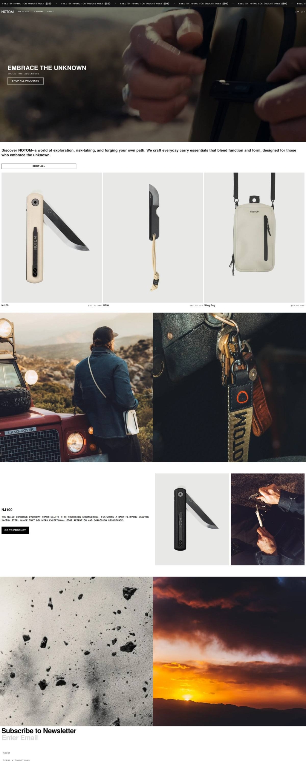 eCommerce website: Notom