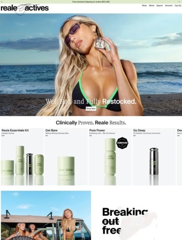 eCommerce website: Reale Actives