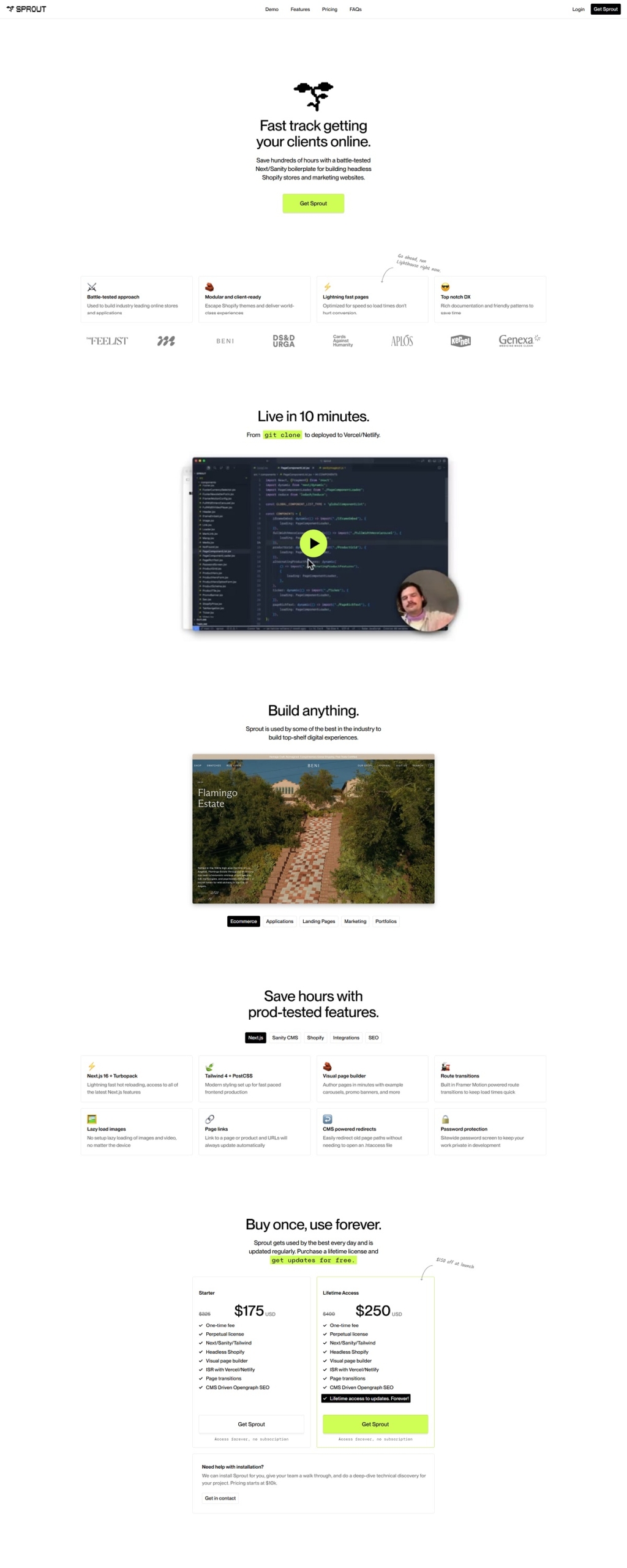 eCommerce website: Sprout