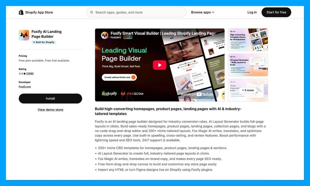 foxify ai shopify builder