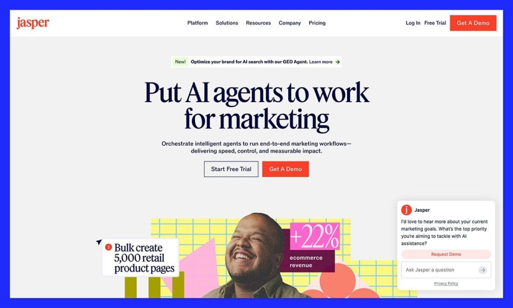 jasper ai homepage