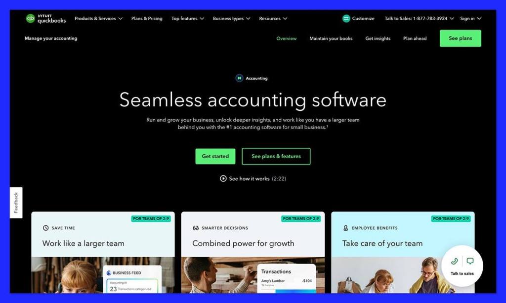 quickbooks homepage