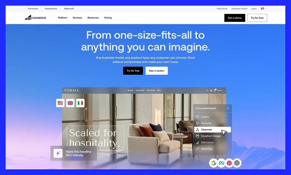 bigcommerce homepage
