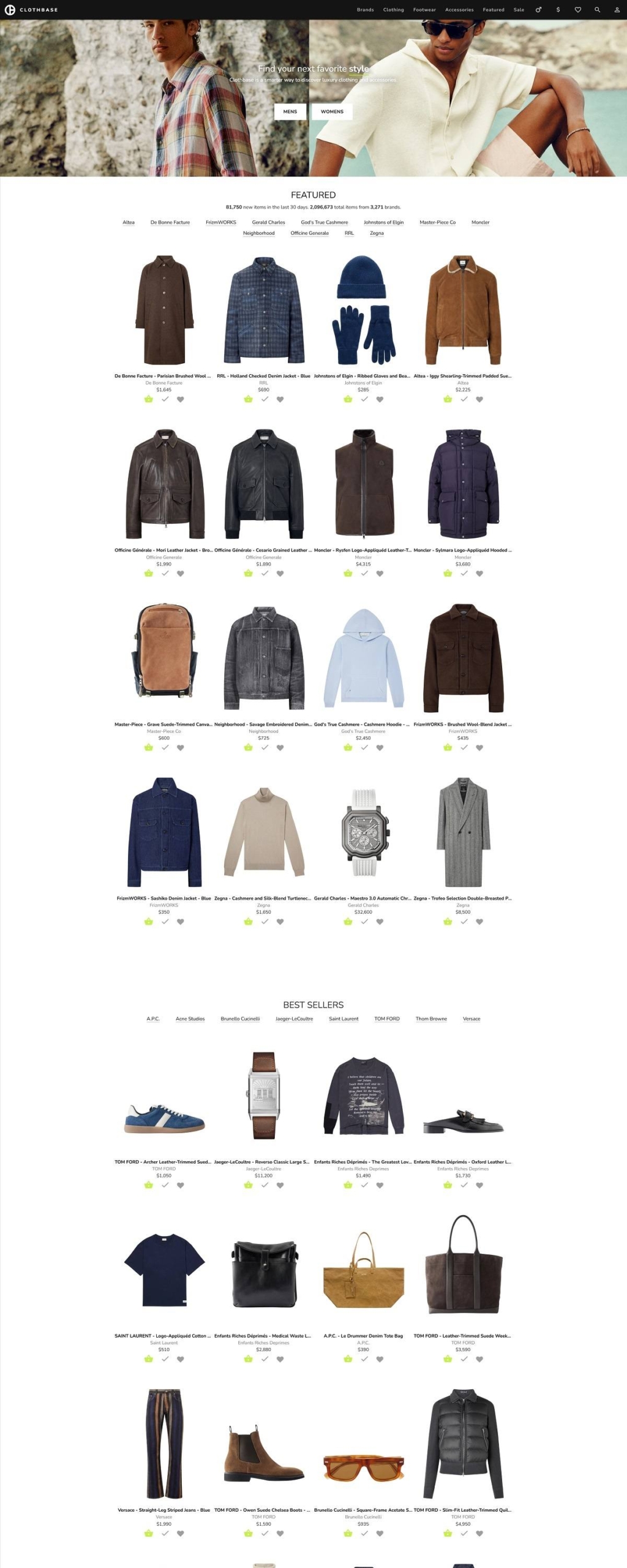 eCommerce website: Clothbase