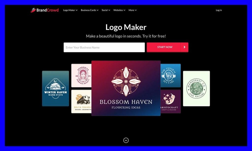brandcrowd logo maker homepage