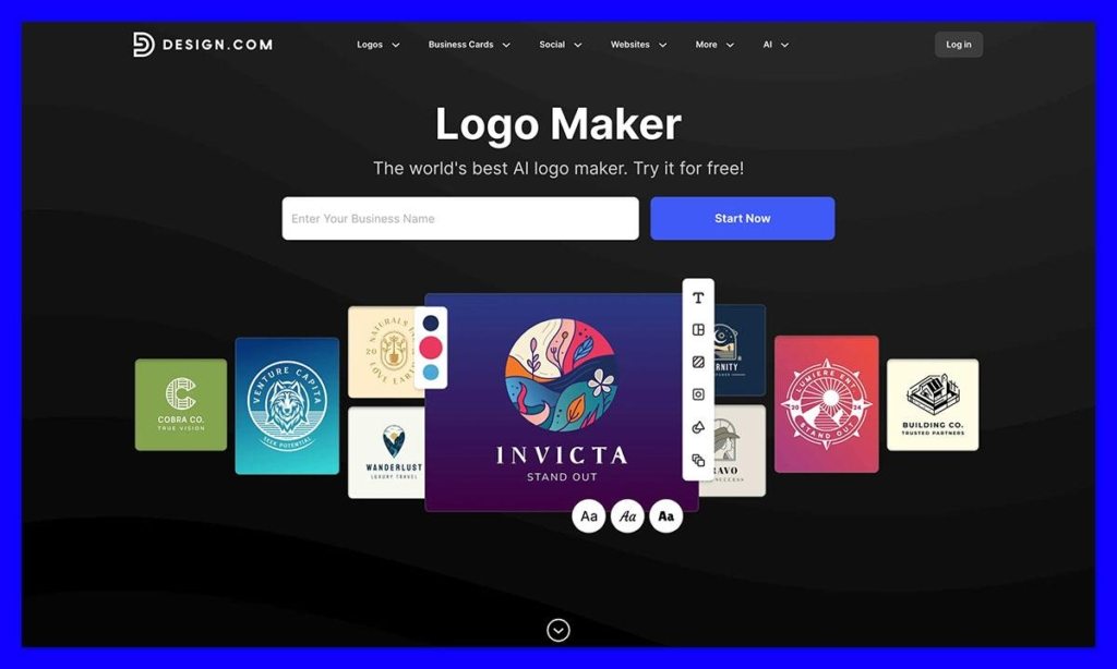 design com logo maker homepage