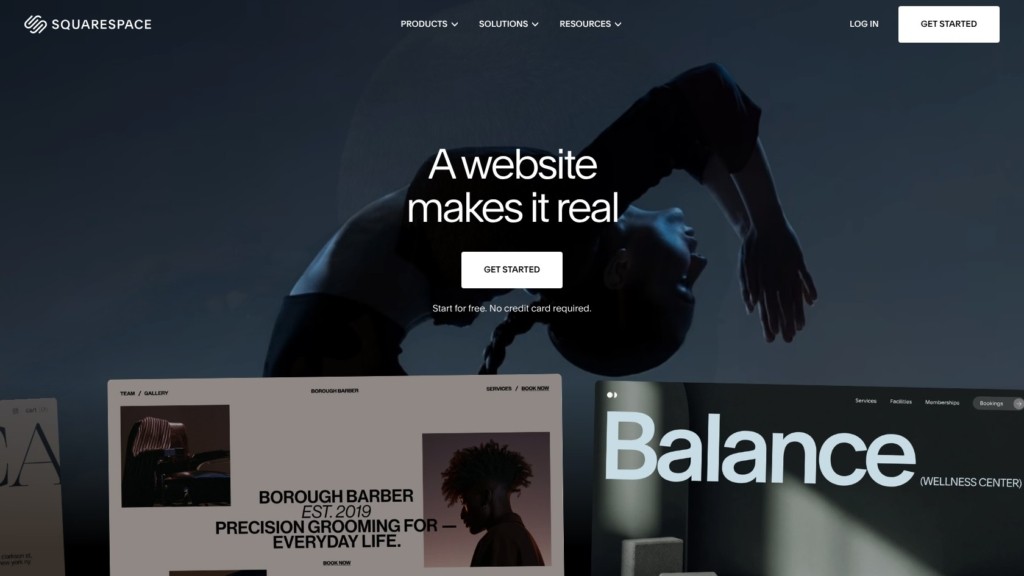 Squarespace homepage