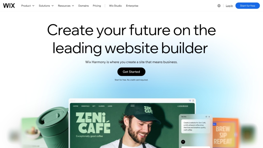 Wix homepage